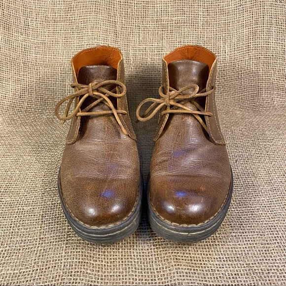 🛑SOLD🛑  Born Boot Shoes Chukka  Leather Lace Up Brown Men's Size 9 M - Picture 5 of 13